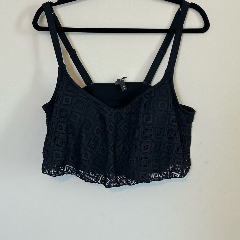 Torrid Black Layered Bikini Top